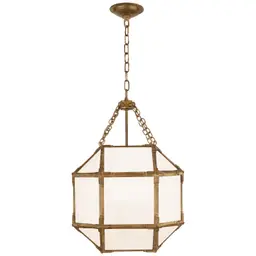 Gilded Iron White Glass