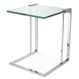 polished stainless steel | clear glass