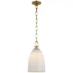 Antique-Burnished Brass White Glass
