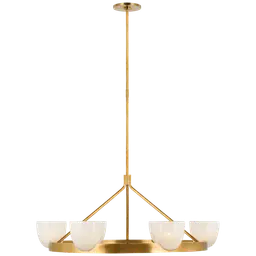Hand-Rubbed Antique Brass White Strie Glass
