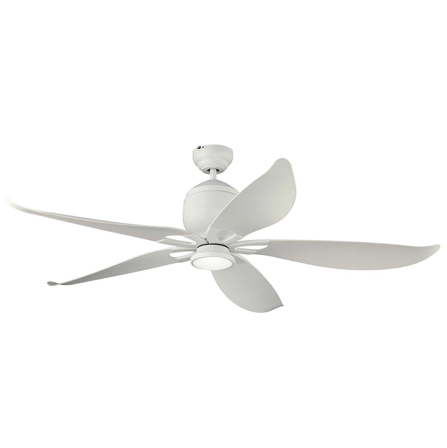 Matte White Housing With Matte White Blades with Light Kit