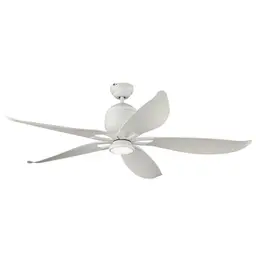 Matte White Housing With Matte White Blades with Light Kit
