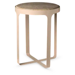 Beige Powder coated ironTravertine stone top