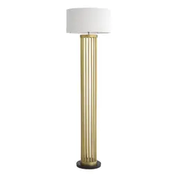 antique brass finish | black marble base bouclé shade