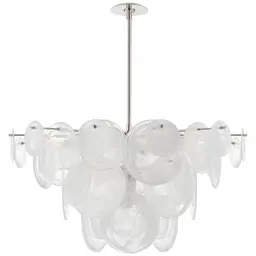 Polished Nickel White Strie Glass