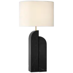 Black Marble 18" x 18" x 12" Linen Oval