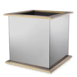 brushed brass finish | smoke mirror glass