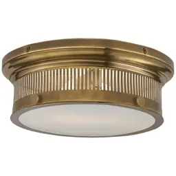 Antique-Burnished Brass White Glass