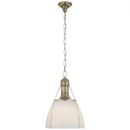 Antique Nickel White Glass