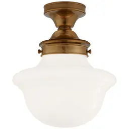Hand-Rubbed Antique Brass White Glass