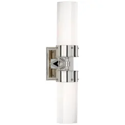 Polished Nickel White Glass