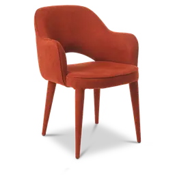 Rust red Metal frame with upholstered legs