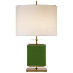 Green 16" x 16" x 12" Cream Linen