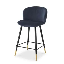 savona midnight blue velvet | black & gold finish legs