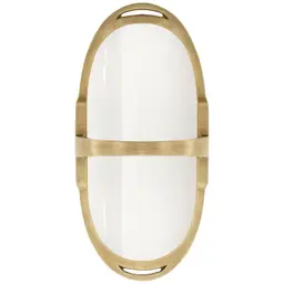 Natural Brass White Glass