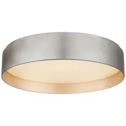 Burnished Silver Leaf White Glass