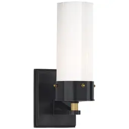Bronze and Hand-Rubbed Antique Brass White Glass