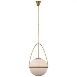 Hand-Rubbed Antique Brass White Glass