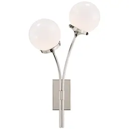 Polished Nickel White Glass