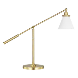 Matte White and Burnished Brass LED Bulb(s) Included