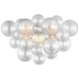 Plaster White Clear Swirled Glass