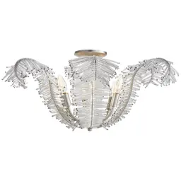 Burnished Silver Leaf Clear Glass