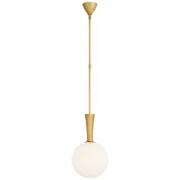 Hand-Rubbed Antique Brass White Glass