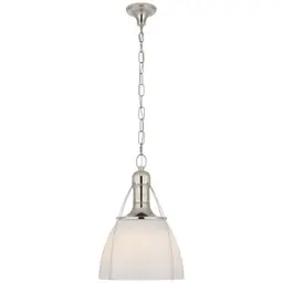 Polished Nickel White Glass