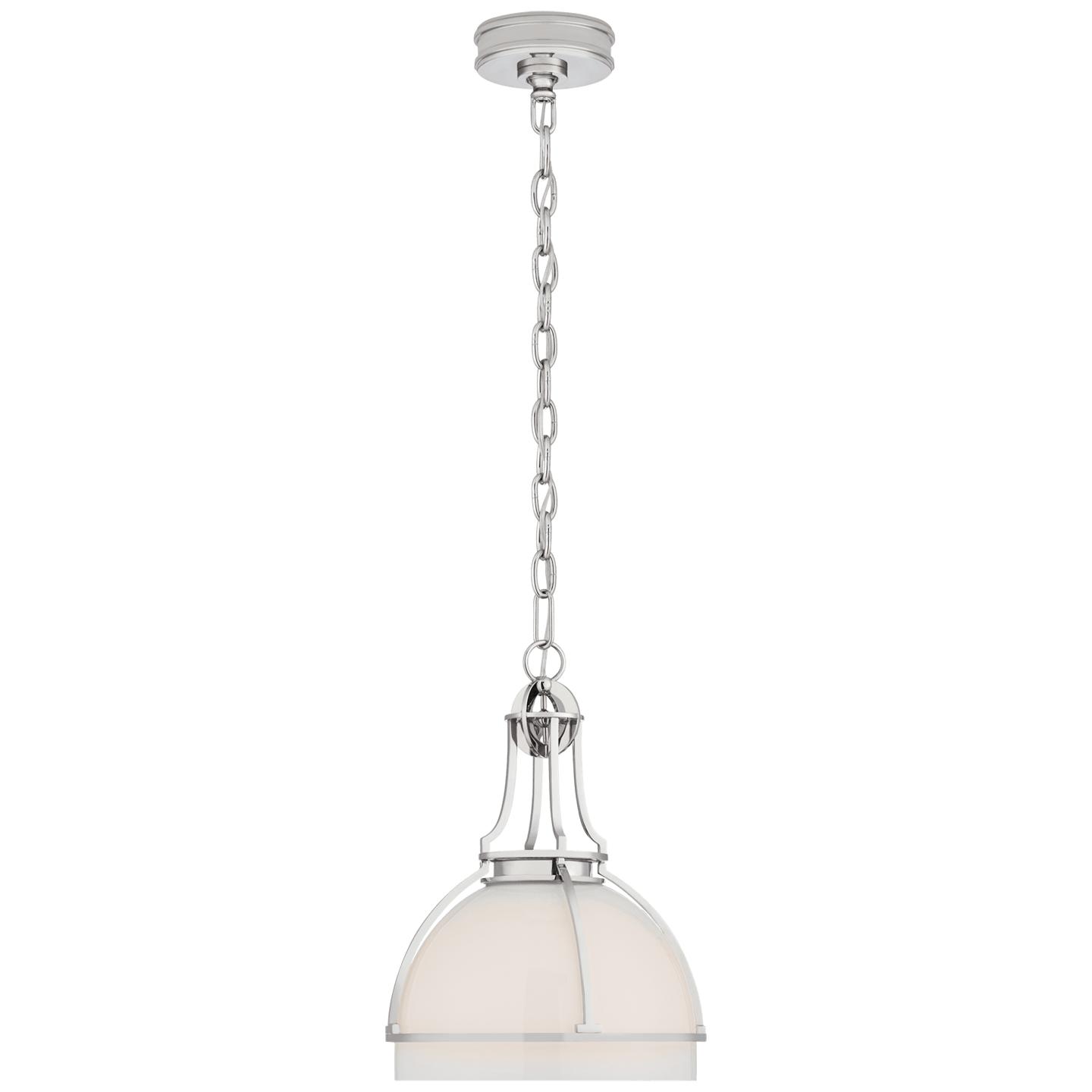 Polished Nickel White Glass