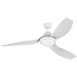 Matte White Housing With Matte White Blades with Light Kit