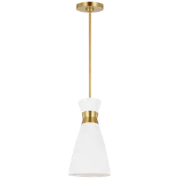 Matte White and Burnished Brass