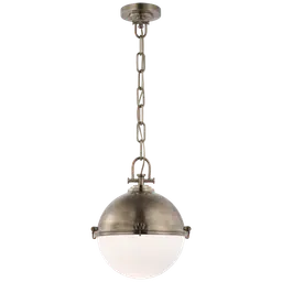 Antique Nickel White Glass