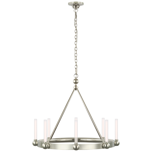 Polished Nickel White Glass