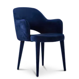 Dark blue Metal frame with upholstered legs