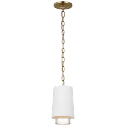 Soft Brass Matte White and Clear Glass