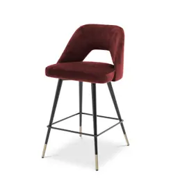 roche bordeaux velvet | black & brass finish legs