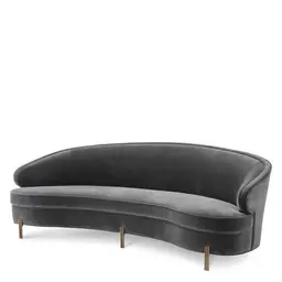 savona dark grey velvet | brushed brass finish legs
