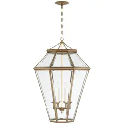 Natural Brass Clear Beveled Glass