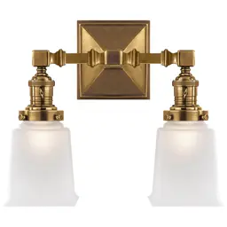 Hand-Rubbed Antique Brass Frosted Glass