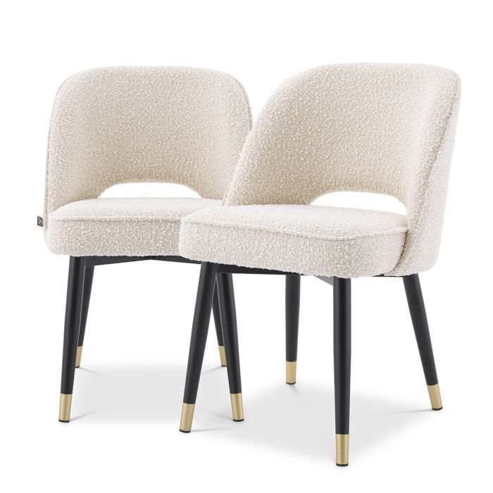 bouclé cream | black & brass finish legs