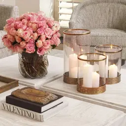 vintage brass finish | clear glass S