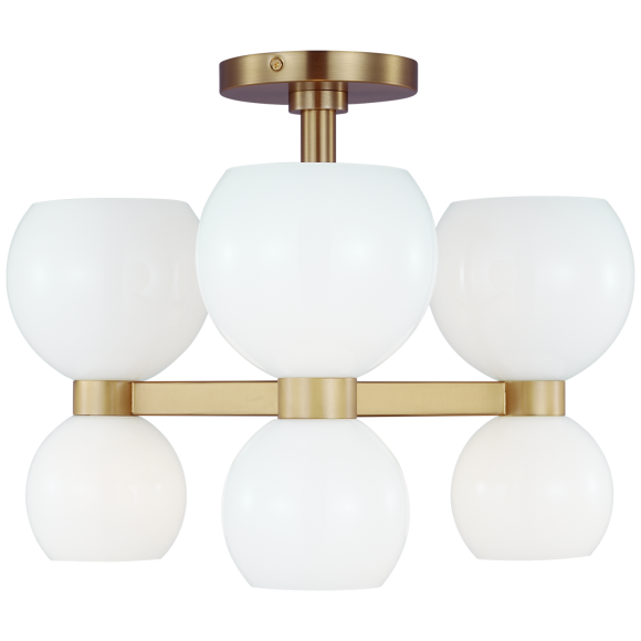 Burnished Brass with Milk White Glass