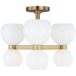 Burnished Brass with Milk White Glass