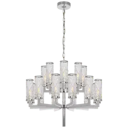 Polished Nickel Crackle Glass