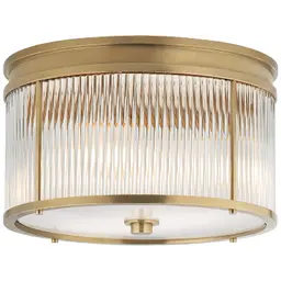 Natural Brass White Glass