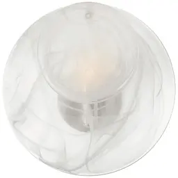 Polished Nickel White Strie Glass