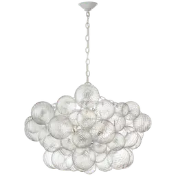 Plaster White and Clear Swirled Glass