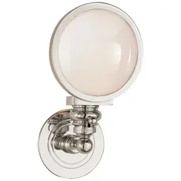 Polished Nickel White Glass