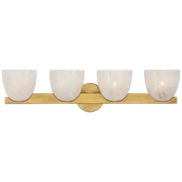 Hand-Rubbed Antique Brass White Strie Glass