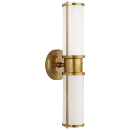 Natural Brass White Glass